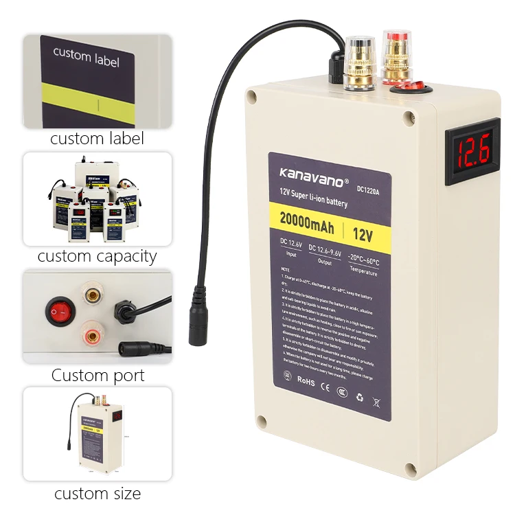 Factory wholesale 12v 20Ah rechargeable battery pack 12v lithium battery 20ah for robot/led light