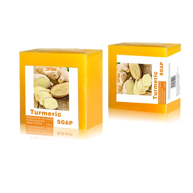 Частная этикетка Органическая натуральная кожа отбеливание акне бар Tumeric Kojic кислота и куркума