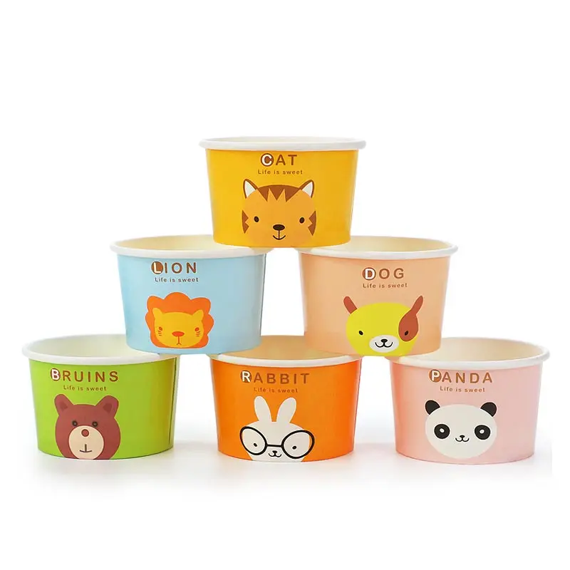 ice cream cups 100 ml cardboard containers for ice cream pint ice cream with spoon