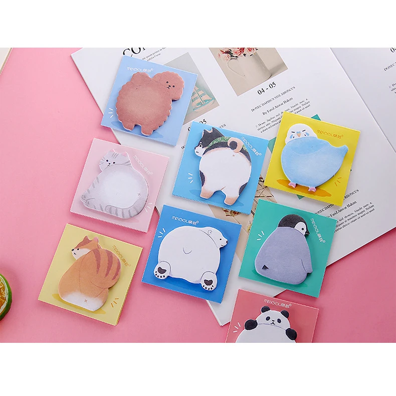 Stationery School Supplies Paper Stickers sticky memo pad animal shaped sticky notepad