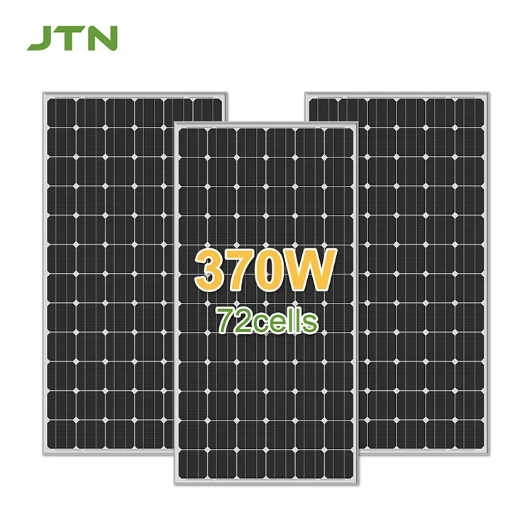 All black shingled 370W solar panels all black 370 watts mono solar panel for home system