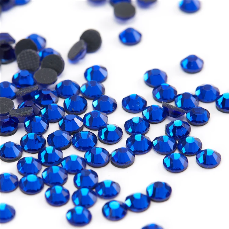 Round Ss6 MED Sapphire Hotfix Glass Rhinestone Dmc Crystal Rhinestones