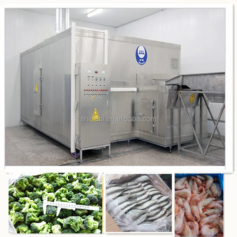 Промышленная машина для замораживания пищевых продуктов туннель быстрого картофеля чипсов овощей IQF