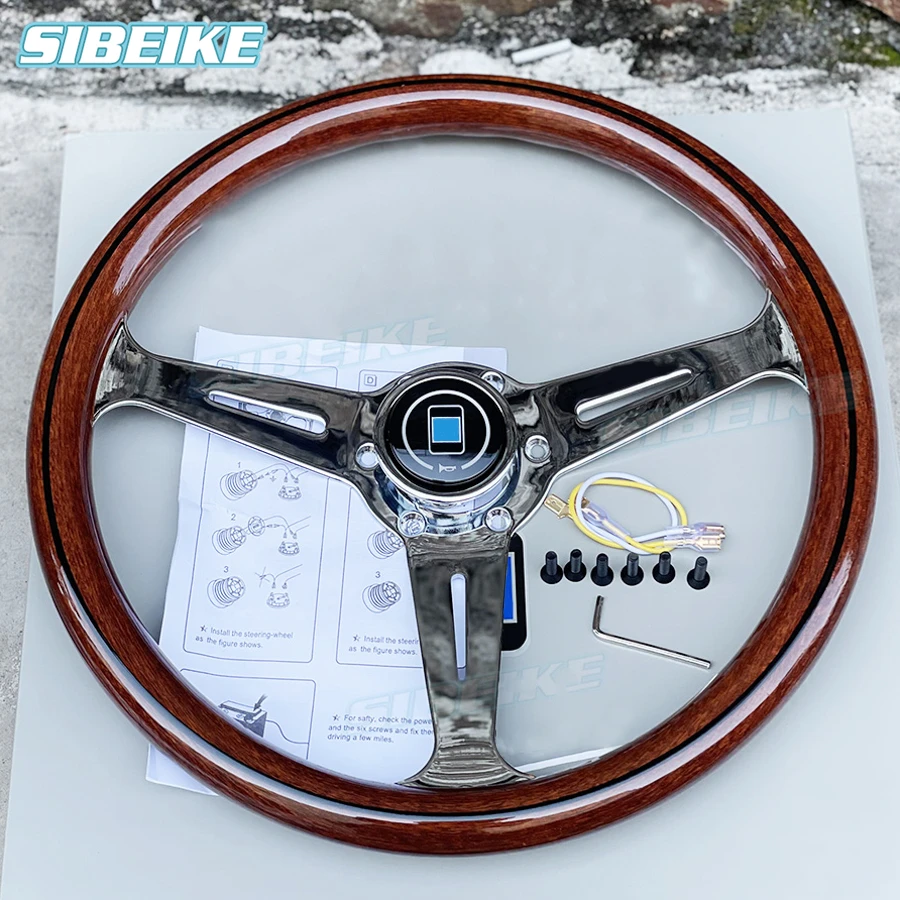 358mm Copy Wood Steering Wheel Retro Car 14inch Wooden Look Steering Wheel