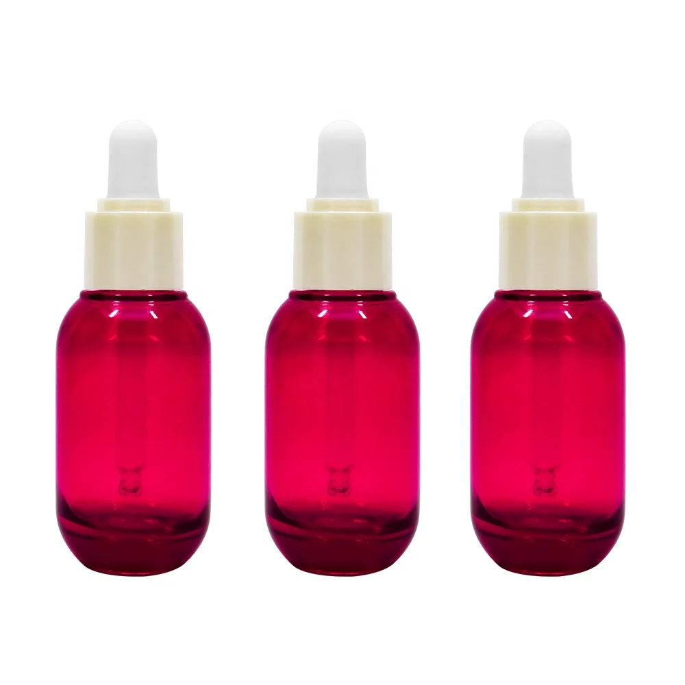 15ml Red PETG  Plastic Bottle with Dropper for Cosmetics Packaging