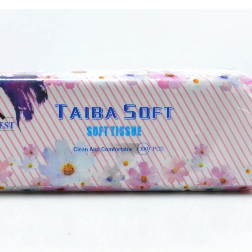Customized 300 Sheet Facial Tissue Virgin Wood Pulp Verified Factory Colorful Small Flower Series for Office Use Qiaodou OEM/ODM