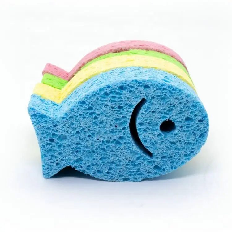 Kitchen Cellulose Fish Shaped Cleaning Sponge Viscose Sponge