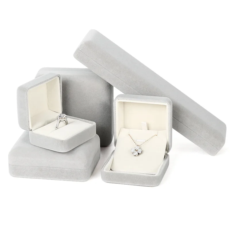 brown color jewelry box velvet necklace jewelry boxes custom packaging box with logo printing