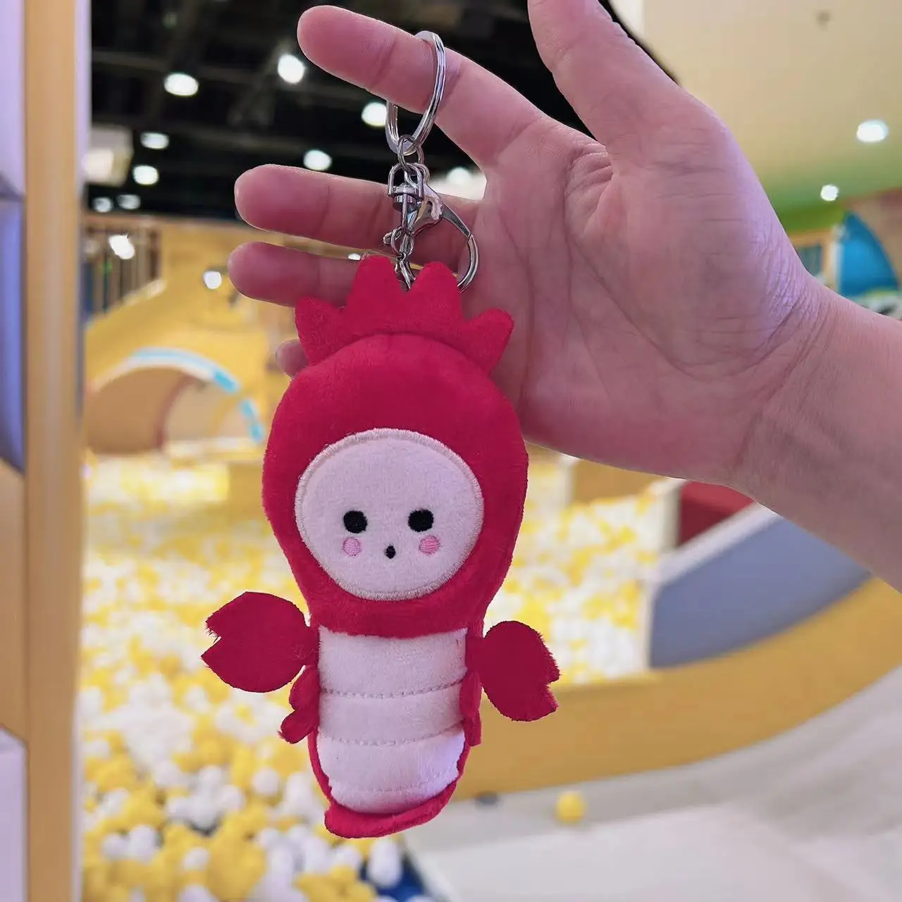 12cm plush keychain toy soft plush crab red Crayfish doll lobster little prawn sea animal Marine plush doll pendant key chain
