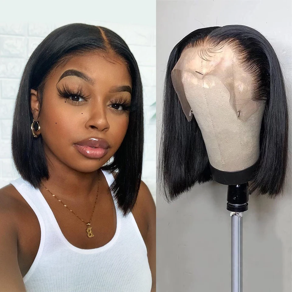 wholesale new design wig 13*4 13*6 straight short colored brazilian hair bob wig bob wigs human hair lace front