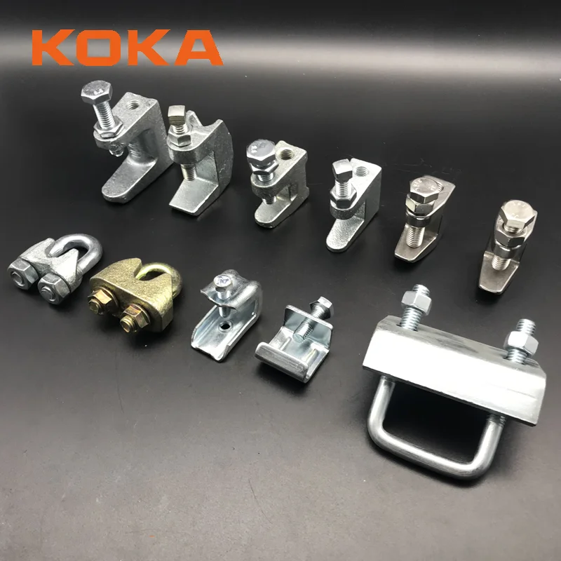 Custom Size M6 M8 M10 Rod G Clamp Hot Dipped Galvanized Cast Iron g h Beam Clamp