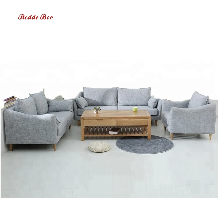 Dubai Classic Fabric High Quality Deep Seat Practical Fabric Sofas Set Dark Gray Couch Lounge Home Furniture Couch