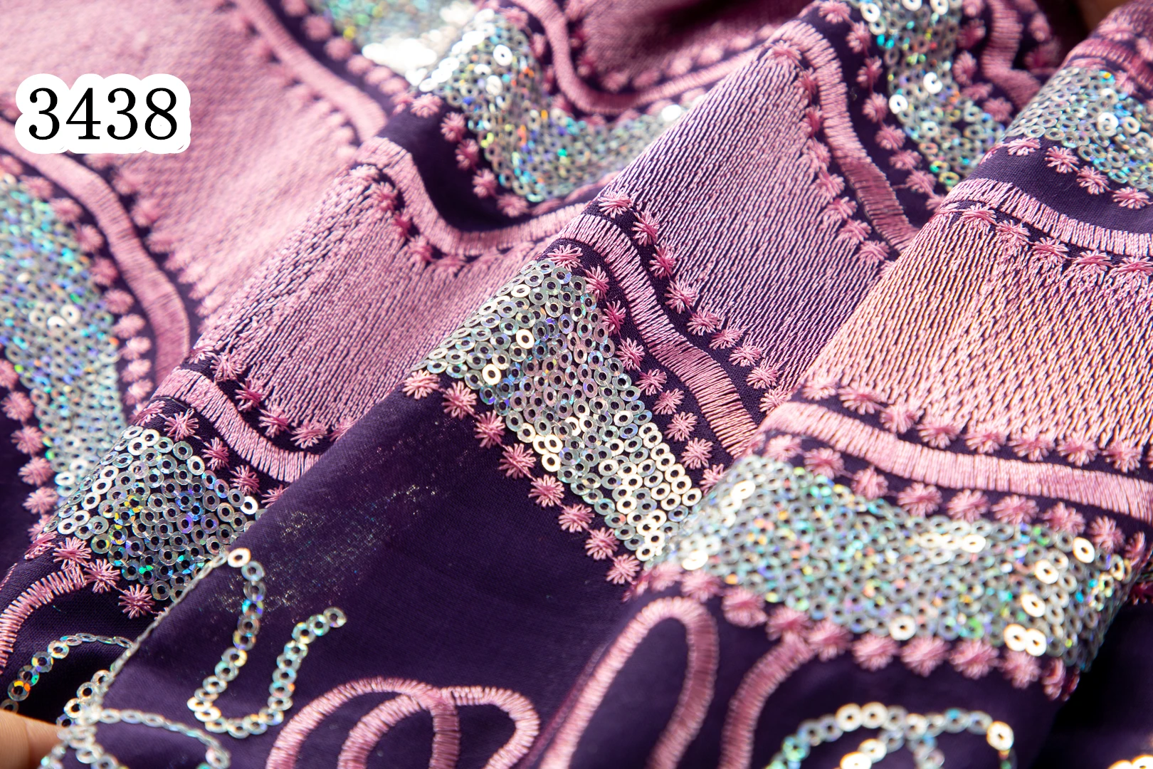 3438 Cheapest African Lace Fabric Free Shipping New Trends Swiss Voile Cotton Sequins Lace For Women Wedding Party Dress Sew