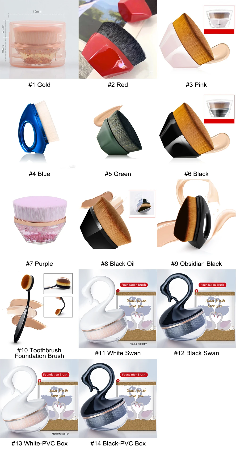 Ready to ship custom your own logo soft synthetic hair Iron shape flat kabuki foundation makeup brush