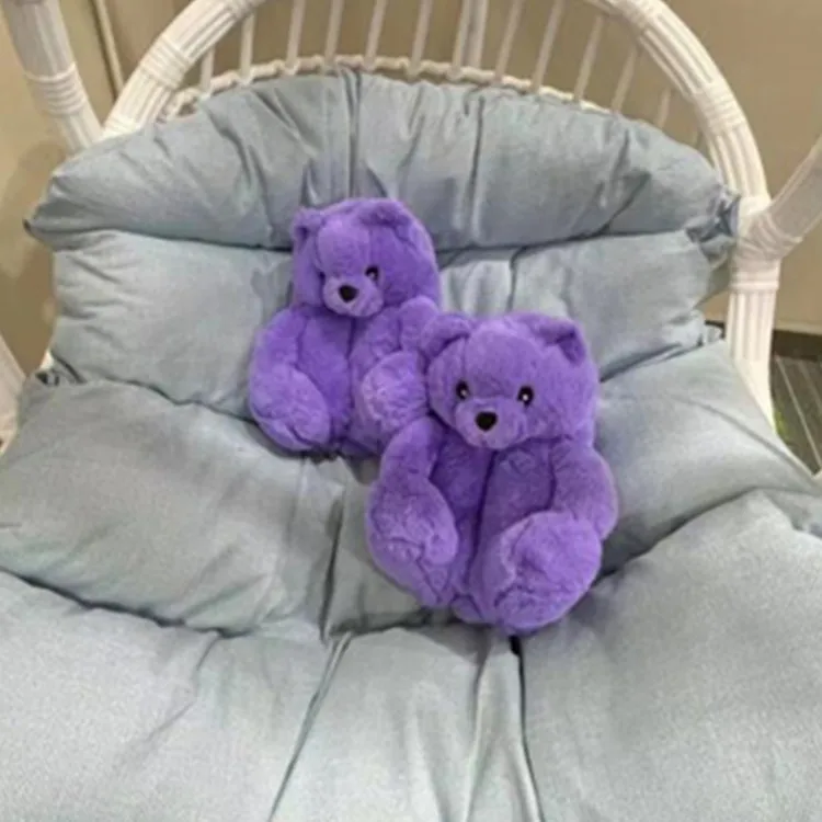 Teddy Bear Slippers designer Cute Plush Toys Comfortable All Inclusive Winter Warm Furry Ladies One Size Teddy Bear Slippers