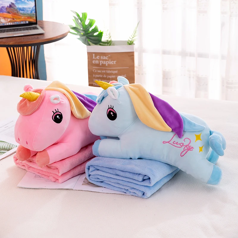 Animal Toy Microwaveable Animals Fluffy Cartoon Pillow Blanket Set