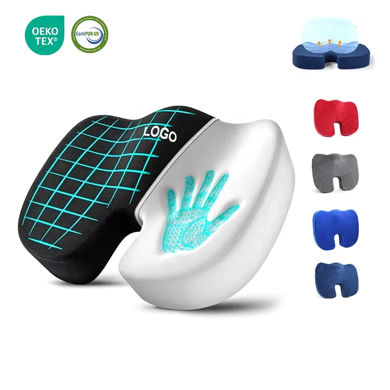 Comfort Soft Support Office Outdoors Pressure Relief Coccyx Orthopedic Memory Foam Seat cushions & Pillow