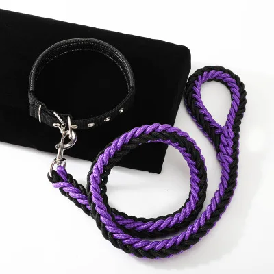 
Оптовая продажа с завода, 8-жильный тканый большой нейлоновый поводок для собак, набор поводков для домашних животных 