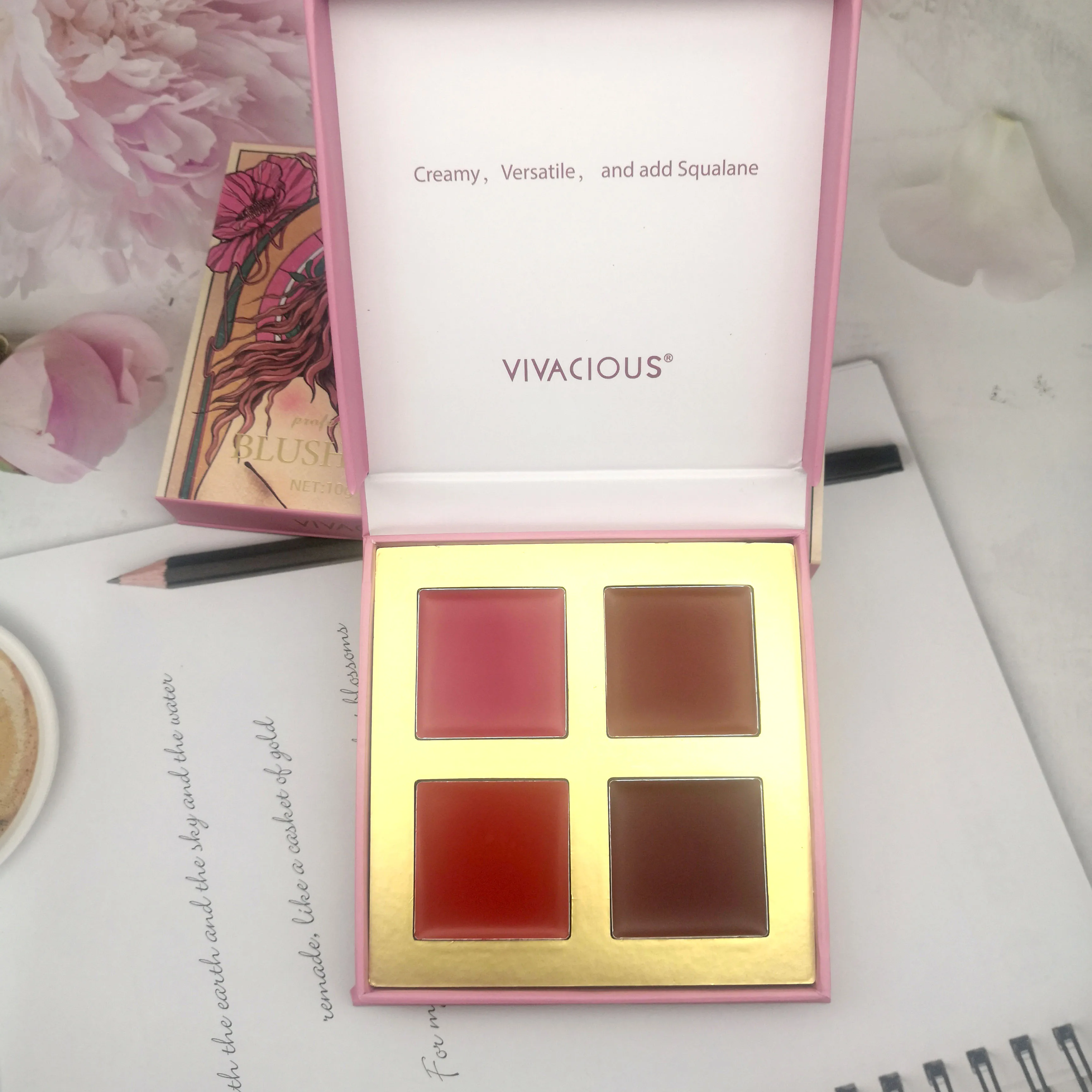 3 in 1 function Waterproof Vegan Cream Blush Makeup Long Lasting Makeup Factory