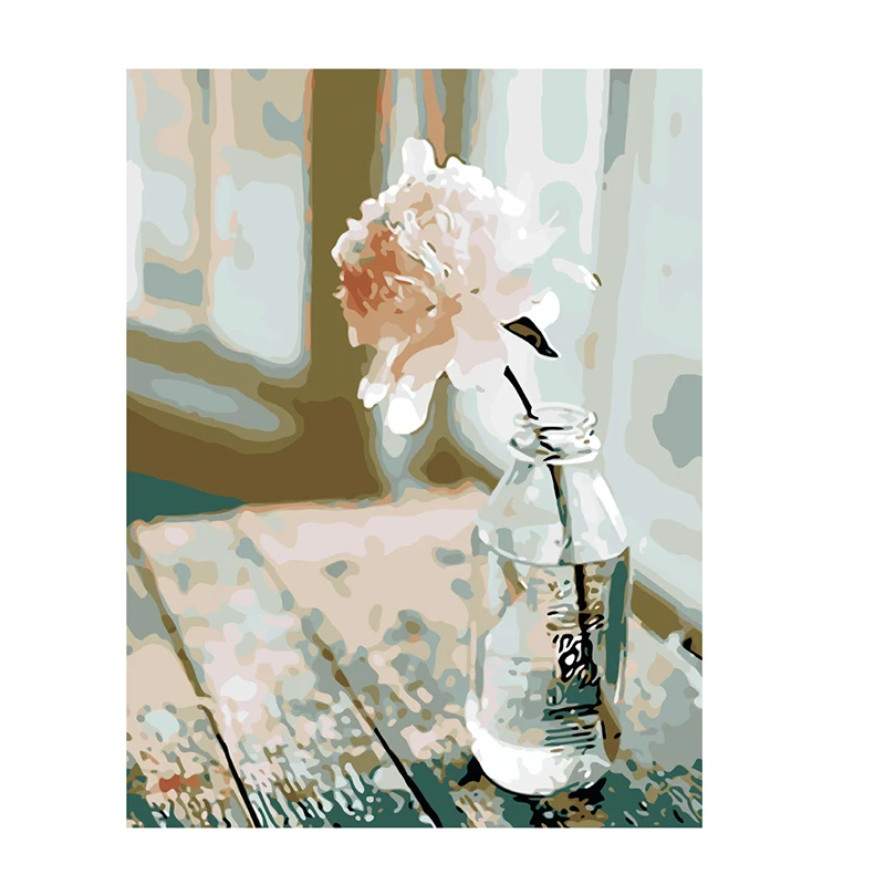 New products plant flower canvas DIY digital oil painting digital wall art