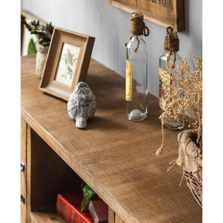 DSG-23 American retro do old simple small family living room decoration solid wood TV cabinet