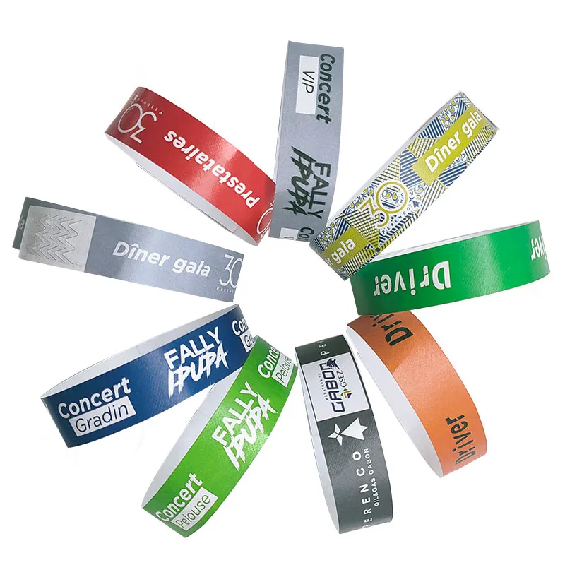 One Time Use Disposable Tyvek Paper Wristbands For Events / Festival / Music Concert /Activity Bracelet