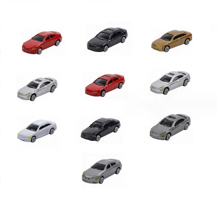Scale 1:75 Simulation Miniature Model Car Kid Toys Vehicle For City Building Sand Table Scene Layout Materials Diorama Kit 10Pcs