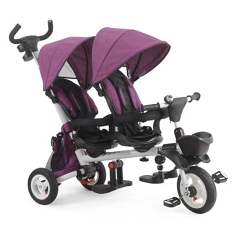 Brightbebe China wholesale high quality baby tricycle for twins double seat baby stroller