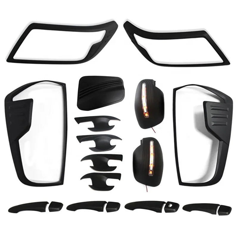 6PCS/Set Full combo kit black exterior accessories for Nissan  Np300 2021 navara 2022 Garnish Cover 4x4