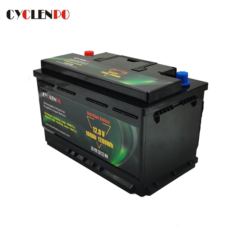 Quick start lithium ion lifepo4 12v 100ah starting battery with BMS protection