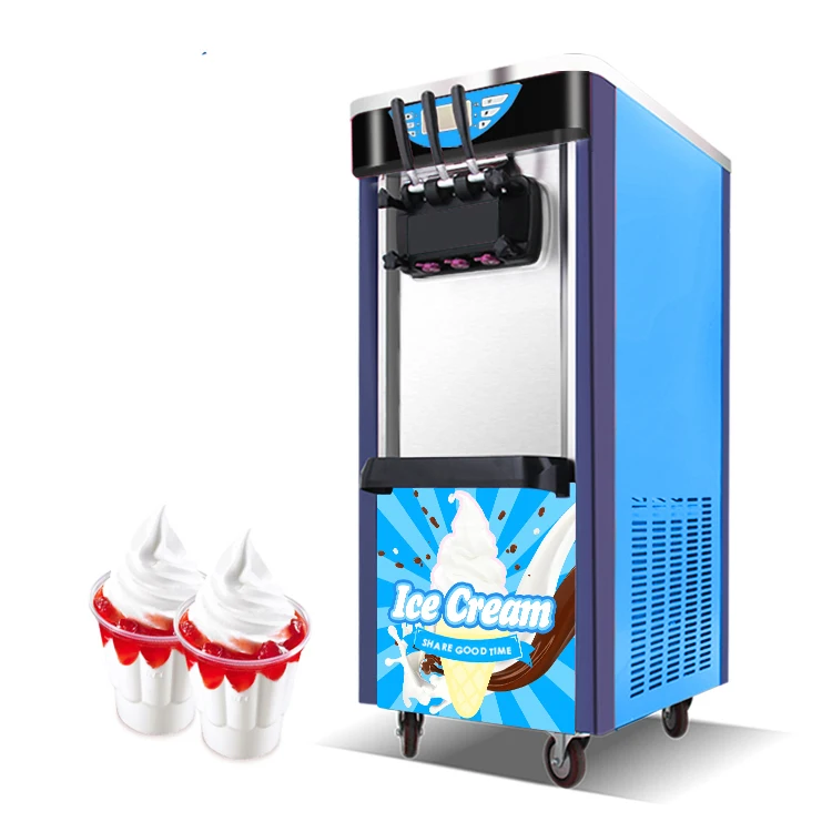  Frozen yogurt soft serve freezer ice cream making vending machine with Hopper