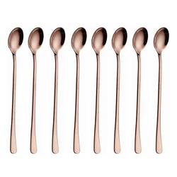 Точечные товары, наборы ложек с длинной ручкой, десертная чайная ложка для меда, мороженого, кофейная ложка из нержавеющей стали