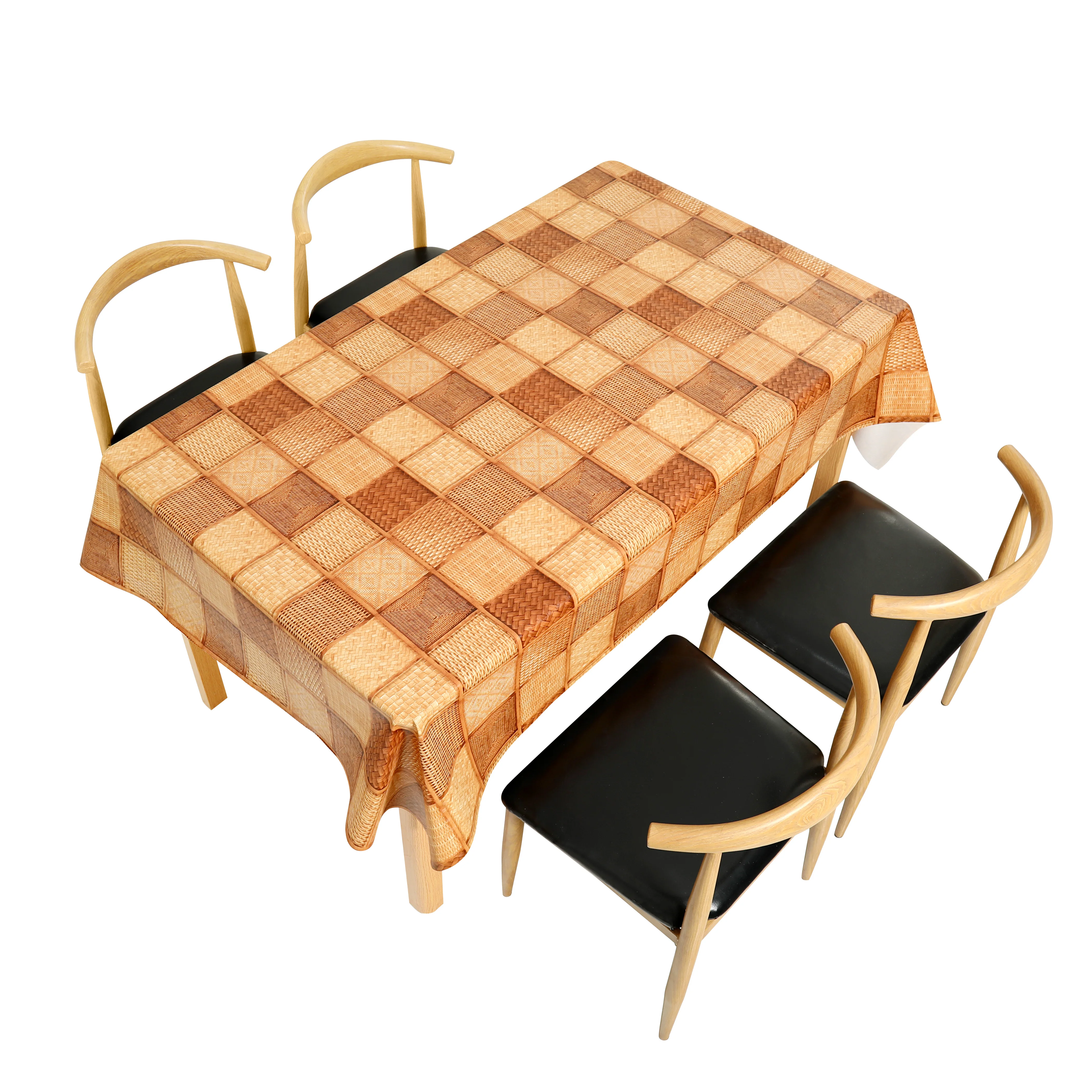 hot beautiful print coffee designs waterproof polyester table cloth non woven backing