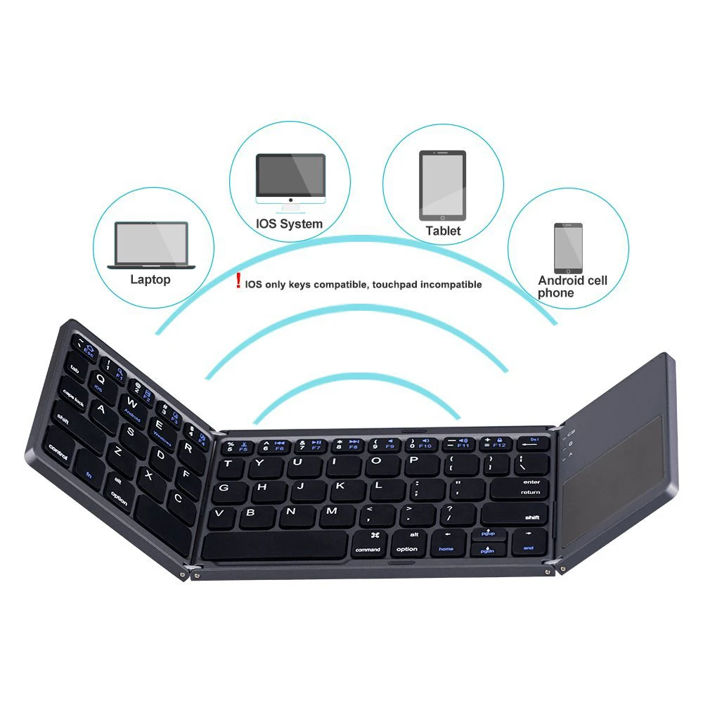 Тонкий портативный складной bluetooth oem португальский мини беспроводная клавиатура с сенсорной