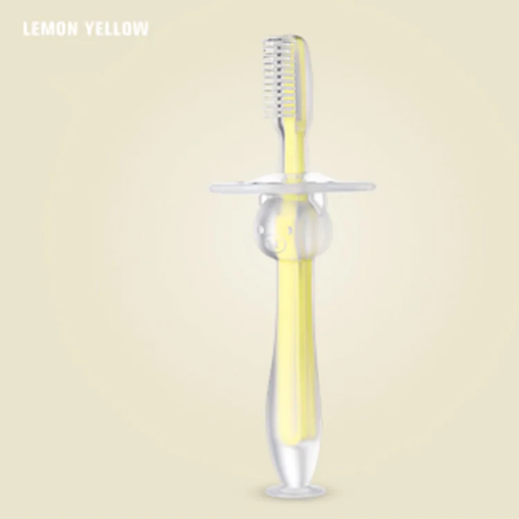 
High quality soft silicone colorful suction toothbrush baby training toothbrush baby 