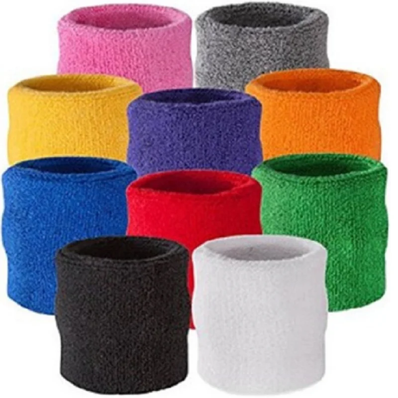 Custom Colorful Breathable Cotton Unisex Running Badminton Sport Sweat Bands Wrist Band