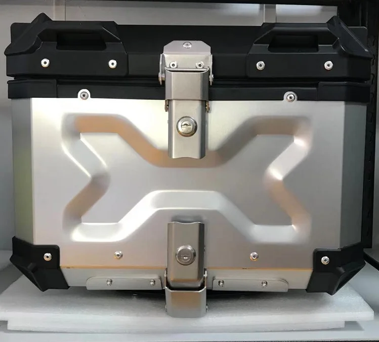 ZHUITU 45liters Silver oxide large motorcycle cargo box topbox alumineuim moto truck case aluminio cajas para boxa box