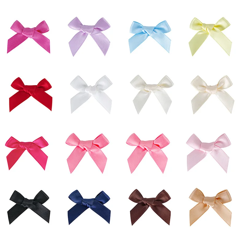 Size 3*4 cm Satin Polyester Mini ribbon bow for Clothing DIY Accessories decorations ribbon