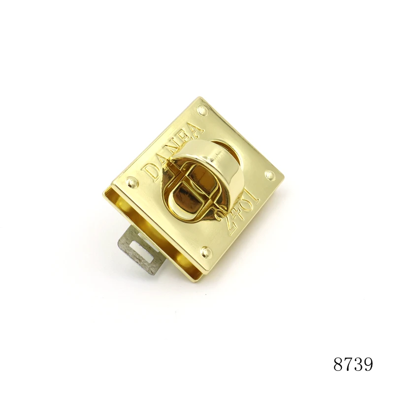 gold turn lock handbag turn lock custom brand logo engraved twist turn lock for handbags