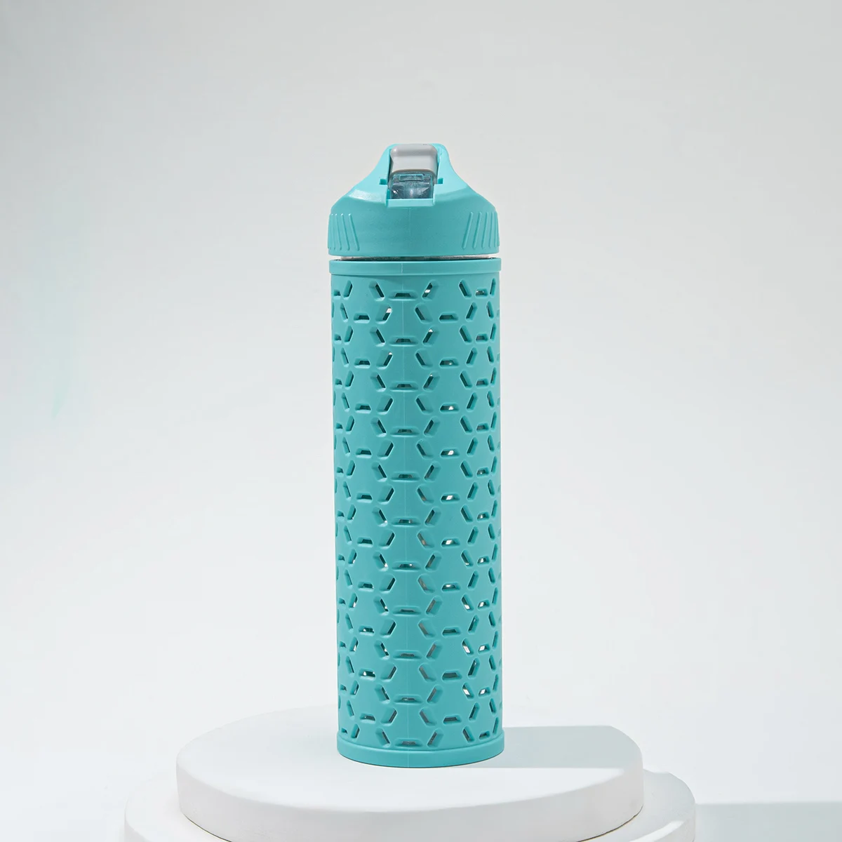 650ml PP Sport Gradient Portable Leakproof Plastic Water Bottles BPA free Motivational Fitness Sports Water Bottle With Straw