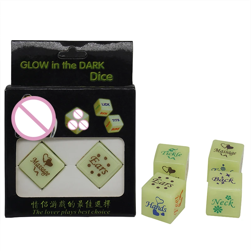 LED 18MM a Pair of Sex Dice Glow in Dark for Sex Funny