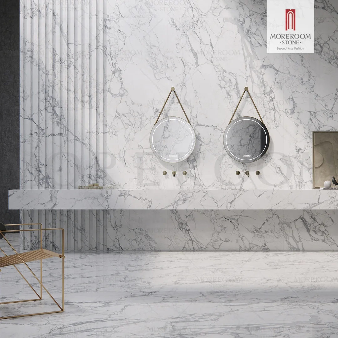 Statuario 1200*2600mm Porcelain Polish Glazed Slab Tile For Living Room Bathroom Hotel Project
