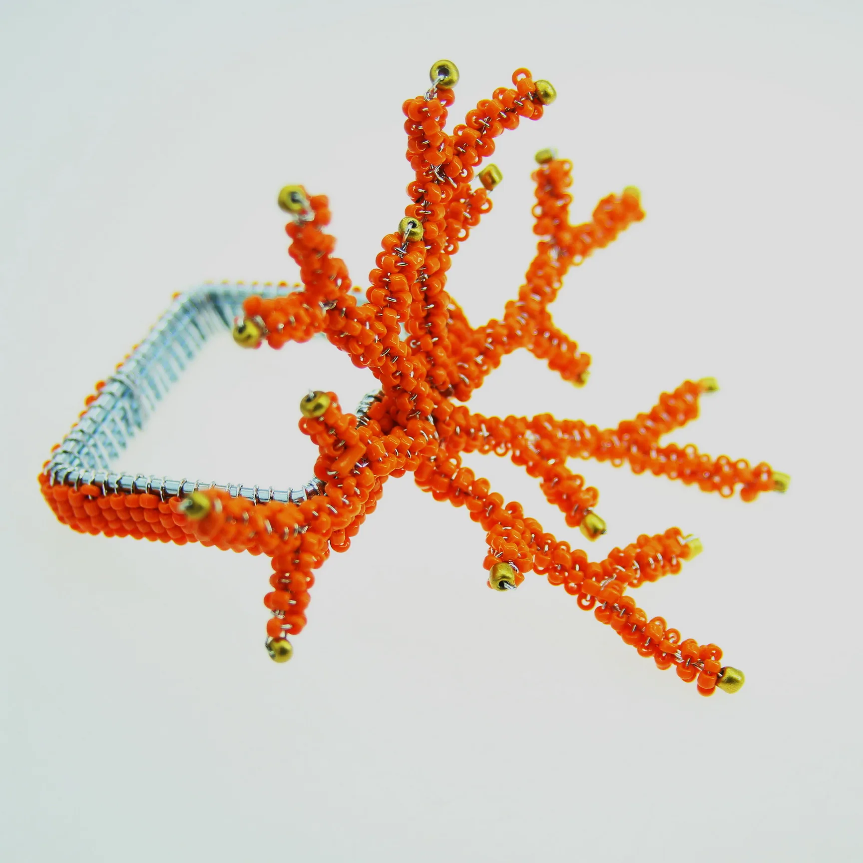 coral napkin ring in colors glass beads napkin holder,