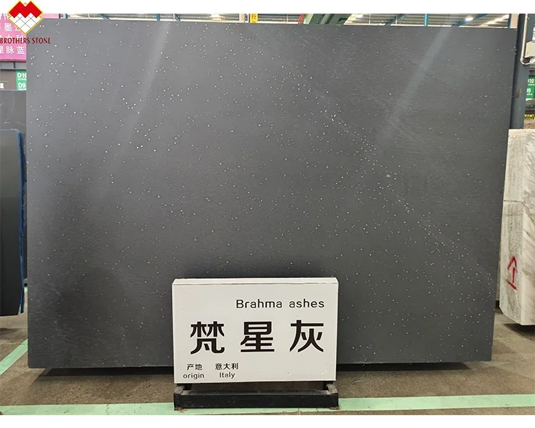 Italy Customizable Dining Table Set Dark Grey round Marble Slab with Lazy Susan 4-6-8-10 Seaters for Furniture Use