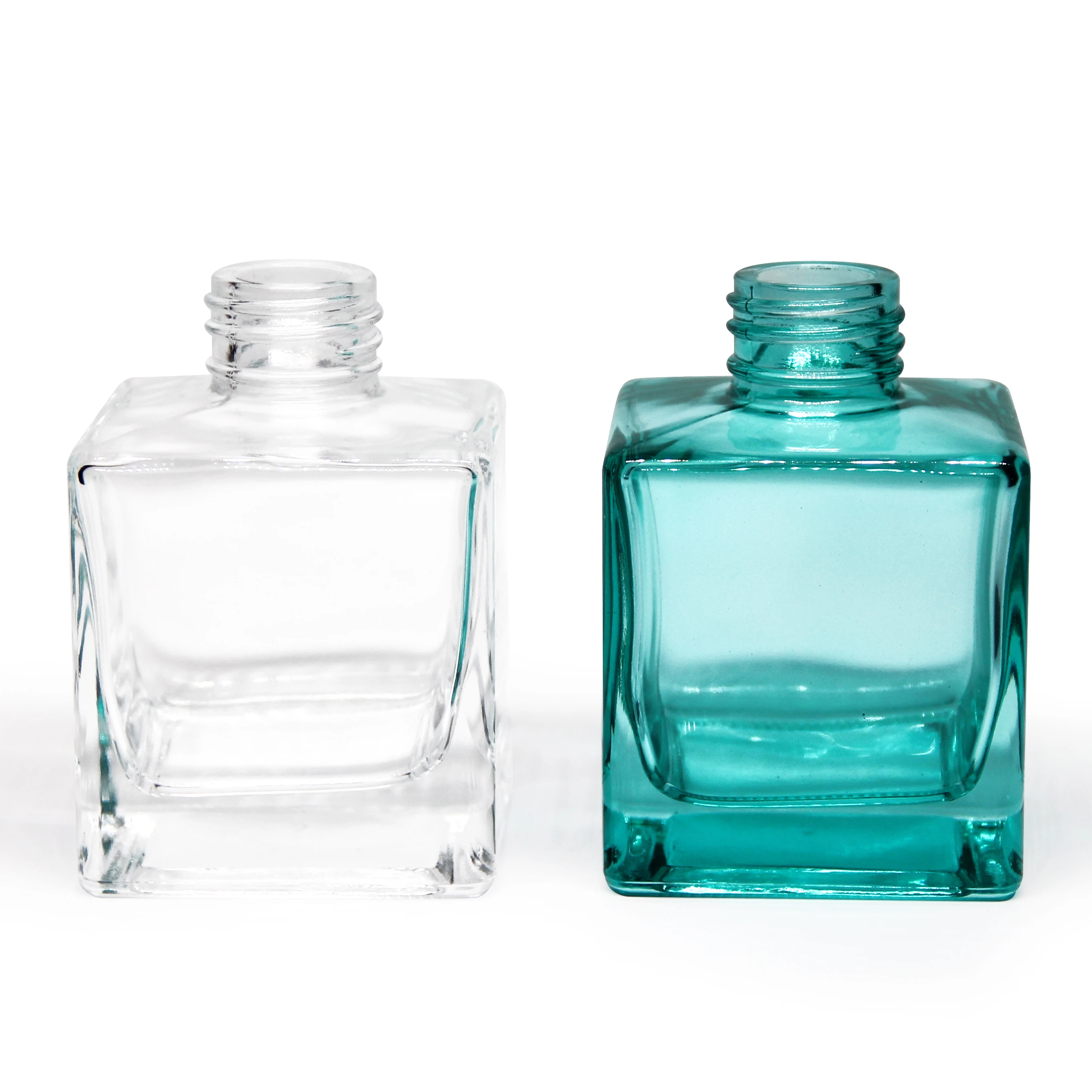 
Nice design home decoration 100ml small square reed diffuser glass bottles with screw cap factory price 