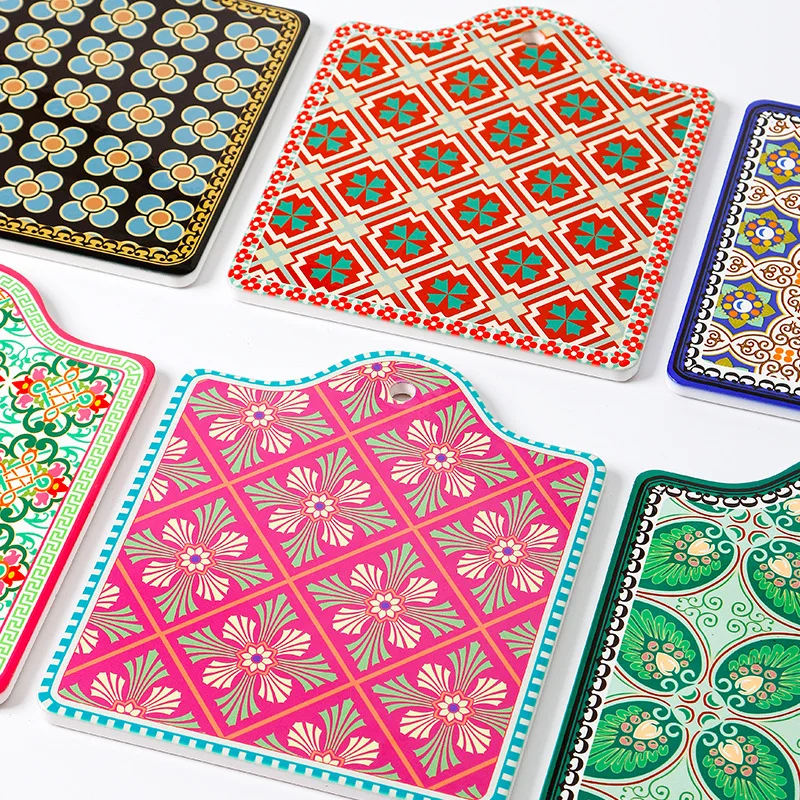 Ameican Style Pattern High Quality Ceramic Heat Insulation Pad Household Plate Square Ceramic Mat