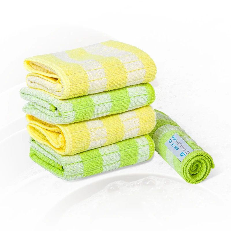 Factory Wholesale kitchen cleaning towel tea dish cloth Absorbent bamboo fiber cleaning cloths microfiber cleaning cloth