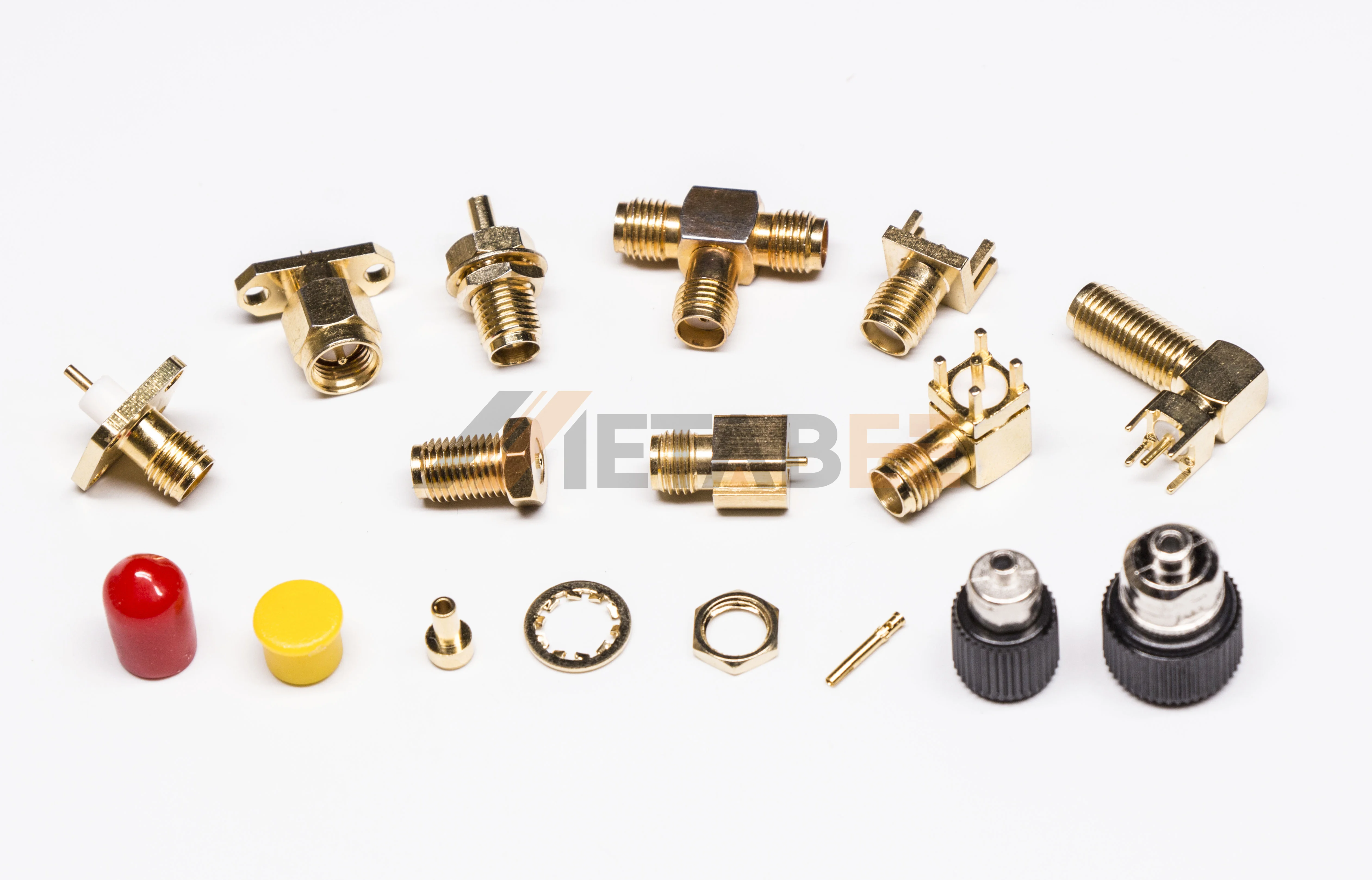 50 Ohm Gold Plated R/A 2 Hole Flange Mount SMA Female Connector Solder for Cable