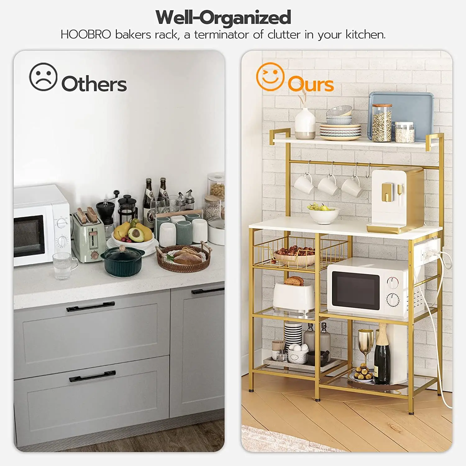 Multi-purpose bedroom furniture kitchen furniture toughened glass bread rack with 4 s-hook