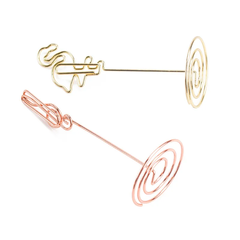 Custom Metal Rose Gold Airplane Table Number Stand Place Card Holders Wire Metal Memo Clip Photo Picture Note Name Menu Holder